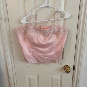 vintage baby pink early 90s y2k corset - bustier